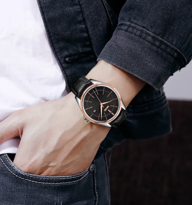 Мужские наручные часы Skmei 9298 (Розовое золото с черным циферблатом Винница - изображение 5