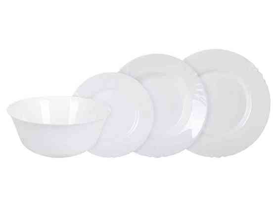 Сервіз обідній скляний 19пр. CADIX White L0300/6225616/4927/15 ТМ LUMINARC Київ