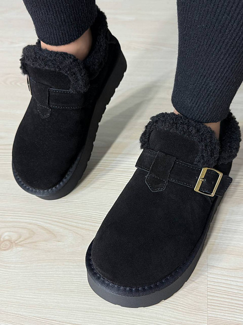 Ботинки женские Hengji 003-1 угги натуральная замша с пряжкой черные, 41, 25,5 см Киев - изображение 10