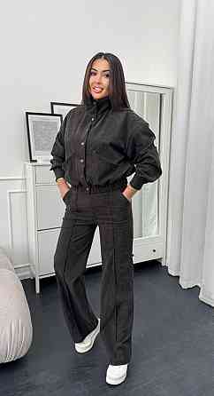 Женский стильный повседневный костюм двойка бомбер+брюки Хаки, 46/48 Одесса
