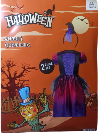 Дитяча сукня Відьми з обручем для дівчинки на Хелловін розмір 6-8 років фіолетове Київ