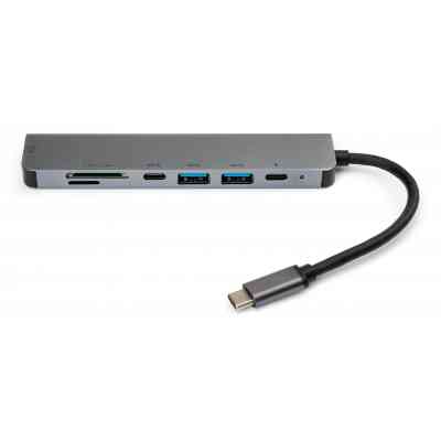 Концентратор Vinga Type-C to 4K HDMI+2*USB3.0+SD+TF+PD+USB-C 3.1 Gen1 aluminium (VCPHTC7AL) Винница