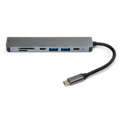 Концентратор Vinga Type-C to 4K HDMI+2*USB3.0+SD+TF+PD+USB-C 3.1 Gen1 aluminium (VCPHTC7AL) Винница - изображение 4