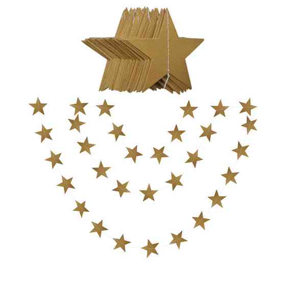 Гірлянда зірочки на нитці матові 4 м на 10 см золотистий Київ