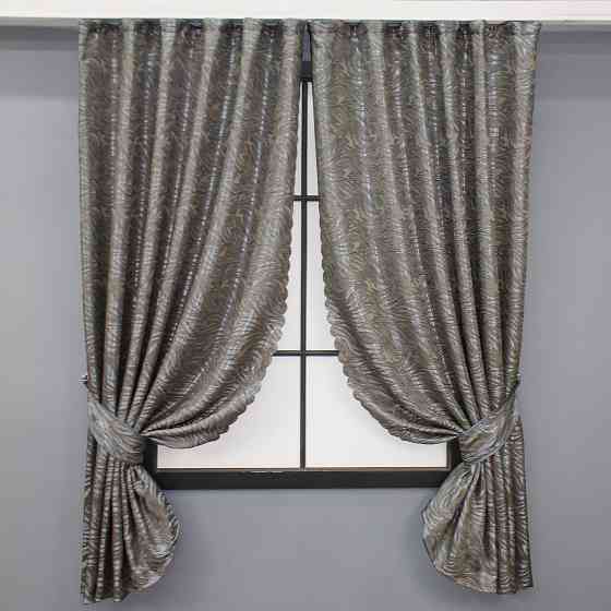 Комплект коротких штор VR-Textil Жаккард Magic № 1609ш Хаки 145х170 см 2 шт (35-0244) Киев