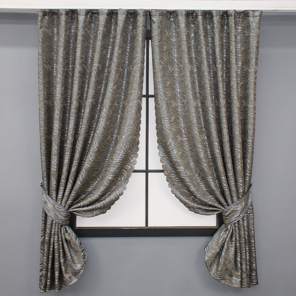 Комплект коротких штор VR-Textil Жаккард Magic № 1609ш Хаки 145х170 см 2 шт (35-0244) Киев - изображение 1