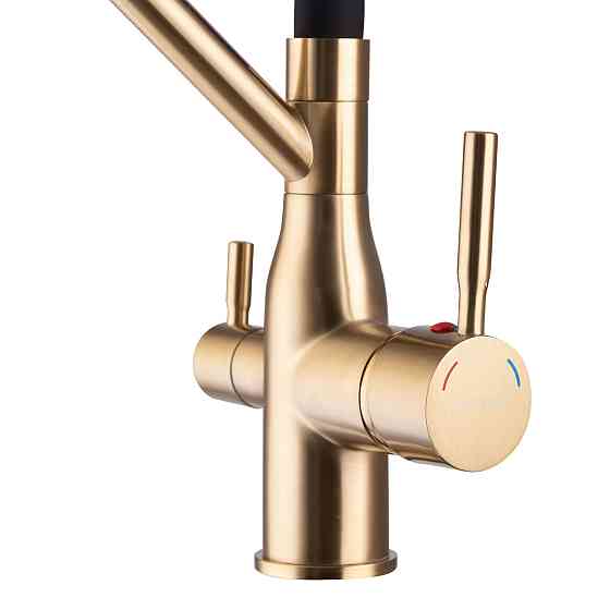 Кухонный смеситель MixxusPremium Gravity 021 BRUSHED GOLD с черным отражающим покрытием MI6981 Харьков