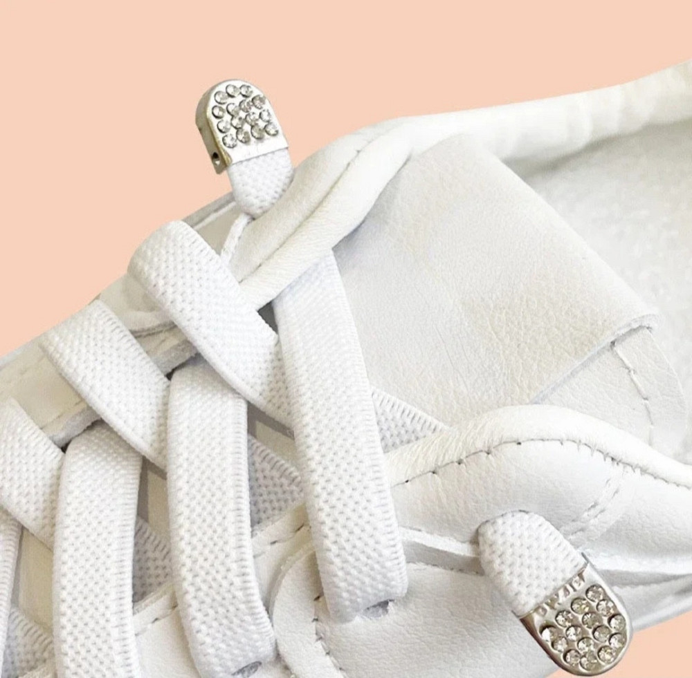 Еластичні шнурки без зав'язок з фіксаторами стрази Червоний Сміла - фото 2