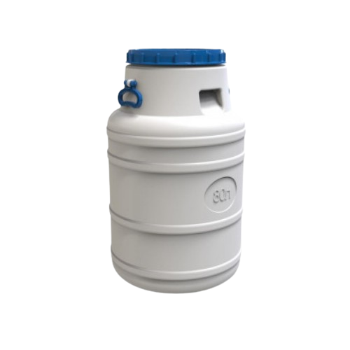 Бідон харчовий 80л білий кришка з ущільненням (d28см/синя) LITOLAN Житомир - изображение 1