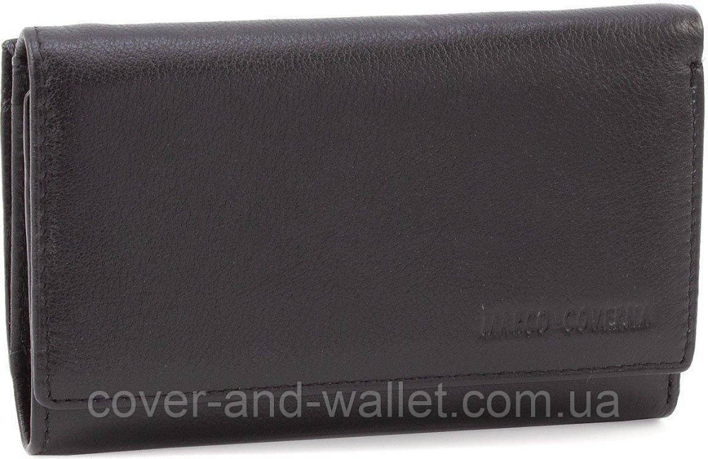 Женский кошелек среднего размера на магнитах черного цвета Marco Coverna MC 1418-1 Киев - изображение 2