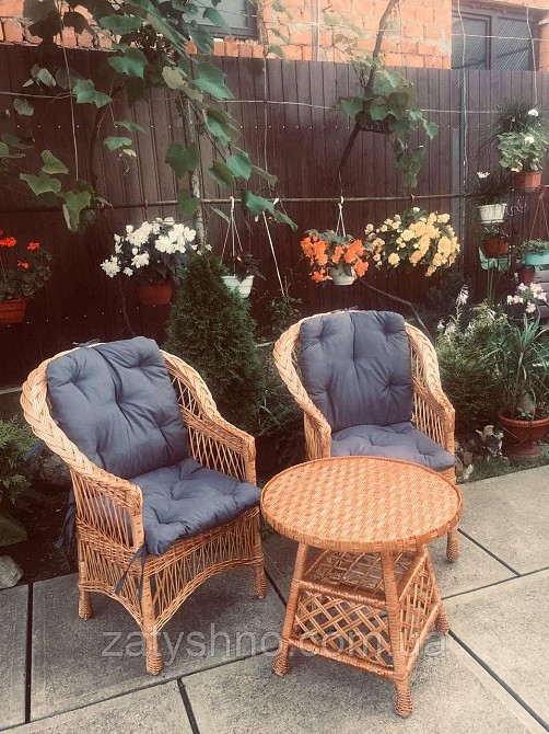 Столик та крісла для балкона з лози Київ - фото 3
