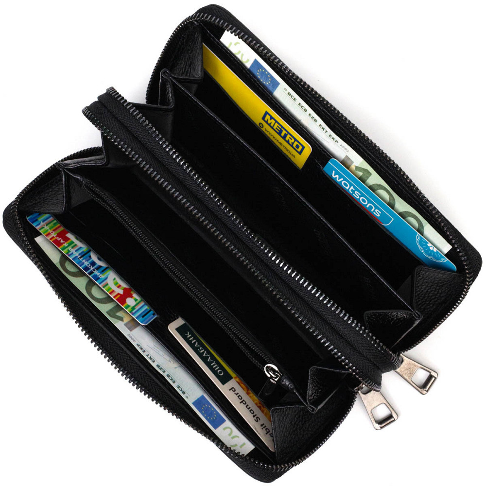 Практичний чоловічий клатч із двома відділеннями з натуральної шкіри Чорний (BOND) Київ - фото 10