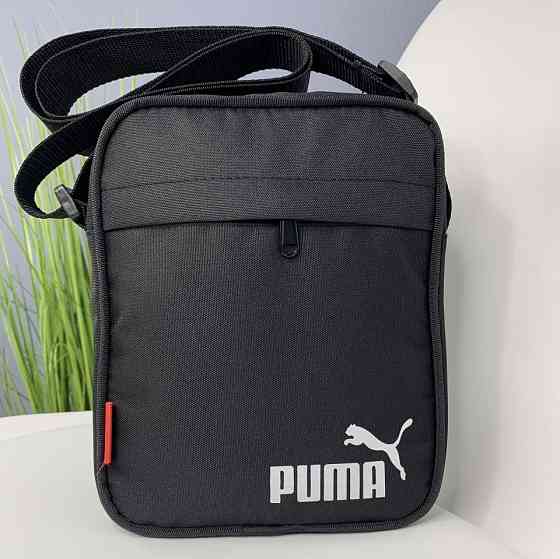 Сумка мужская через плечо Puma, барсетка вместительная на 3 отделения, чернаяMasterSem Киев
