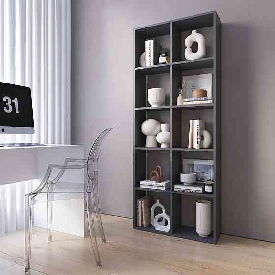 Стеллаж VAYS M-1, книжная полка на 10 ячеек, ЛДСП, 72×29×178 см - для дома, офиса, детской или гостиной Львов