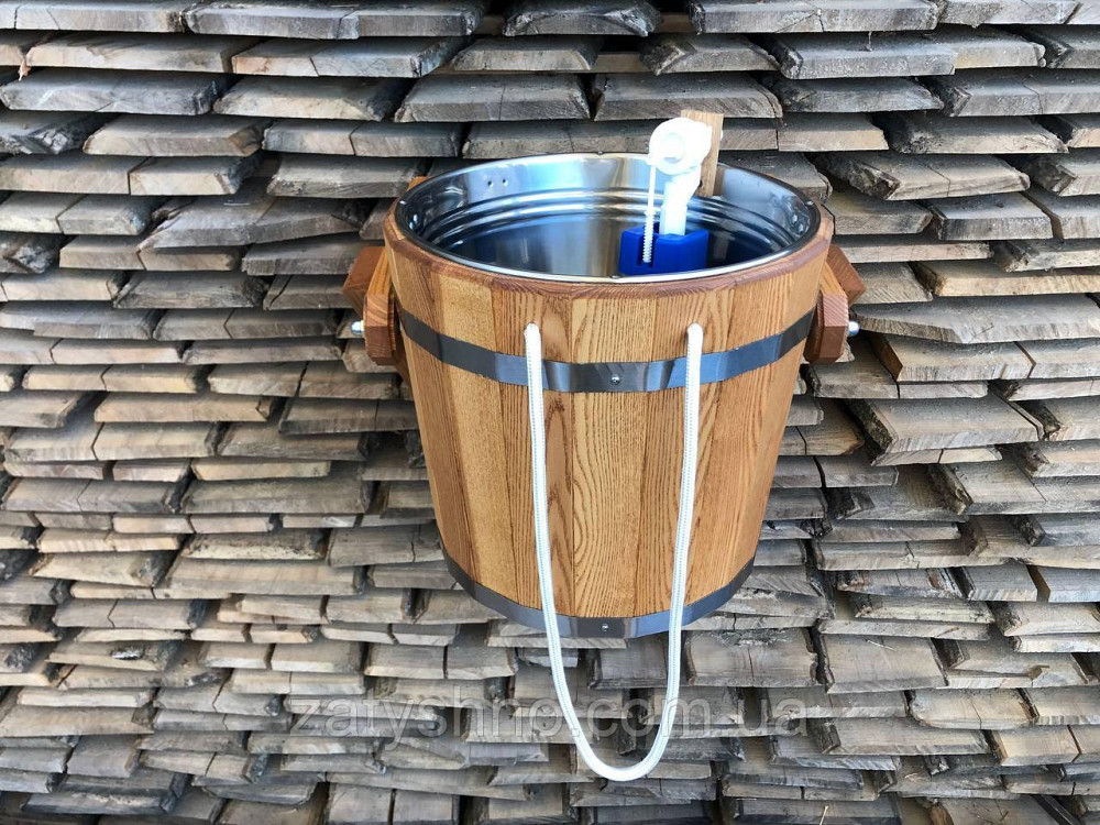 Ведро-водопад с нержавеющей вставкой 20 л, ясень Киев - изображение 7