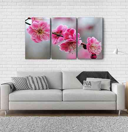 Модульна картина Квіти Весна (53х100см) Аrt-229_3А Київ