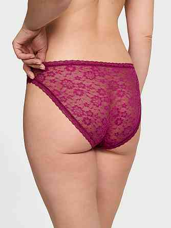 Мережевні Трусики Victoria's Secret The Lacie Lace Bikini Panty М Бордовий (26915244) Київ