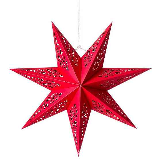 Картонная звезда объемная декоративная 35 см красный Киев