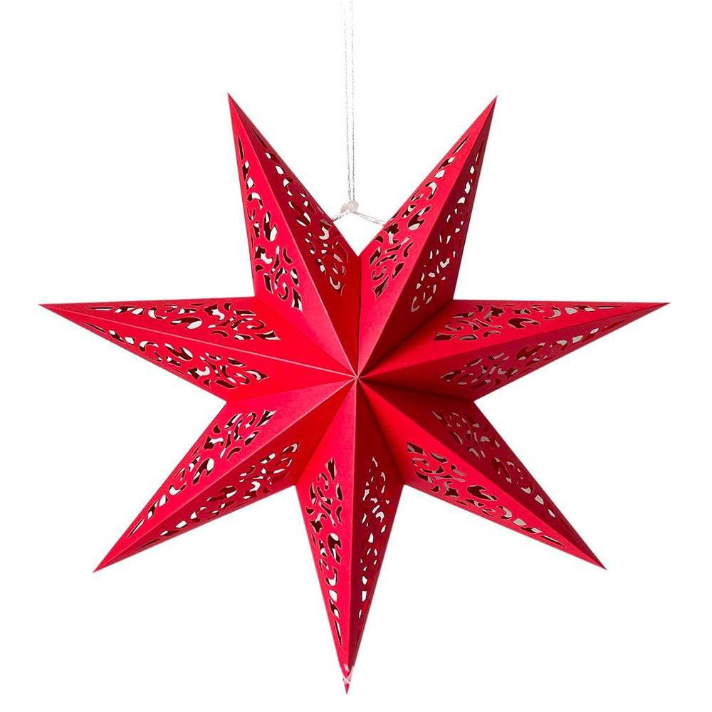 Картонная звезда объемная декоративная 35 см красный Киев - изображение 3