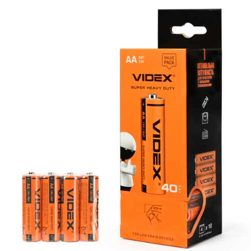 Батарейка сольова AA/R6 (пл-4шт) Videx Житомир