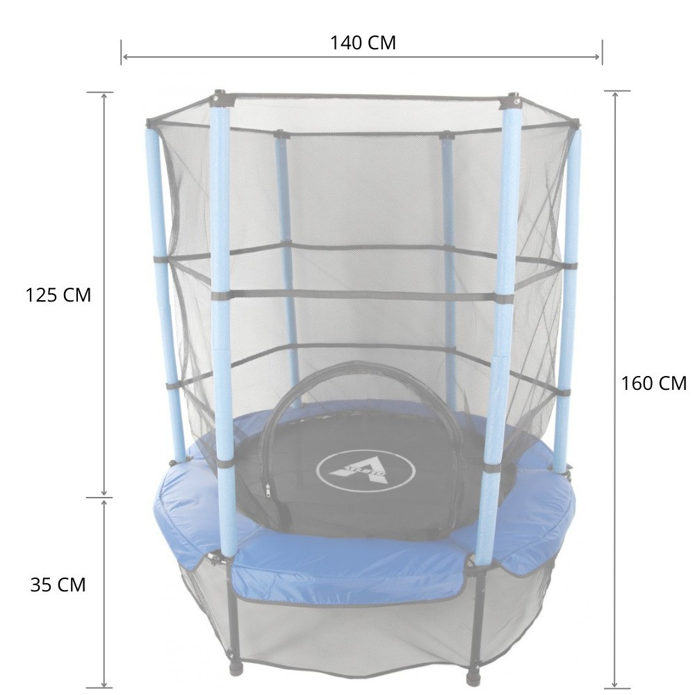 Батут спортивний ігровий 140 см Atleto з захисною сіткою Київ - фото 10