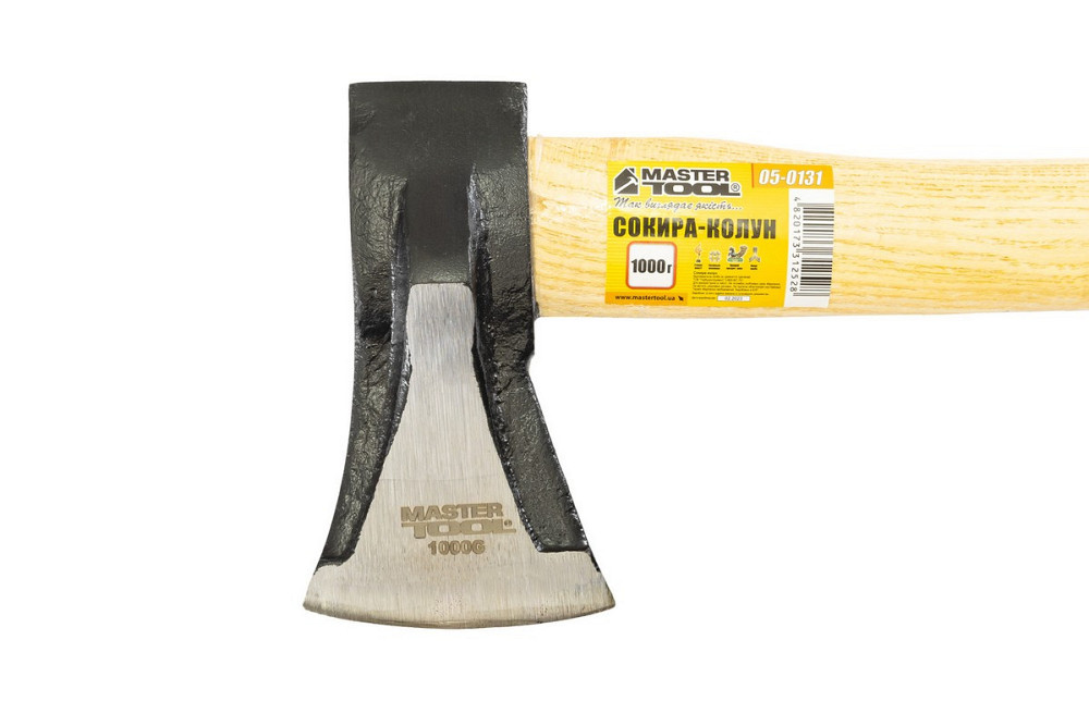 Сокира-колун MASTERTOOL 1000 г HRC 50 рукоятка з дерева з полімерним захистом 430 мм 05-0131 Ровно - изображение 3