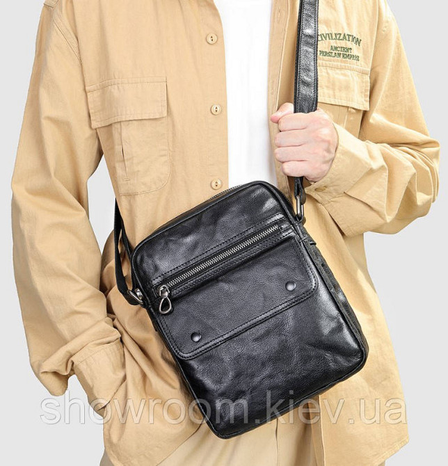 Шкіряна чоловіча сумка середніх розмірів Leather Collection (6119) Київ - фото 7