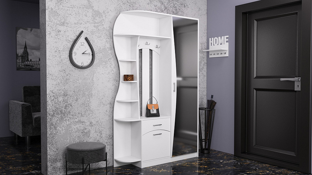 Прихожая Соло-9, Белый, 1300/400/2100 Львов - изображение 2