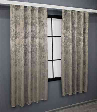 Комплект коротких штор VR-Textil Жакард Sultan XO № 1144ш Кавово-сірий 130х170 см 2 шт (35-0210) Київ