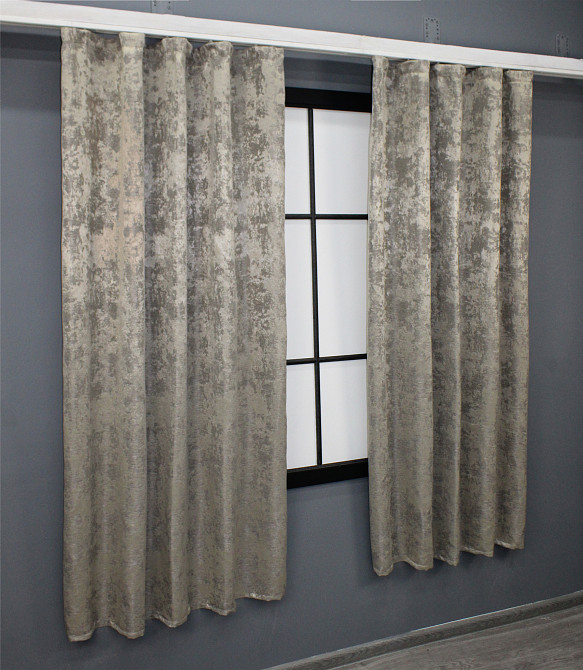 Комплект коротких штор VR-Textil Жакард Sultan XO № 1144ш Кавово-сірий 130х170 см 2 шт (35-0210) Київ - фото 3