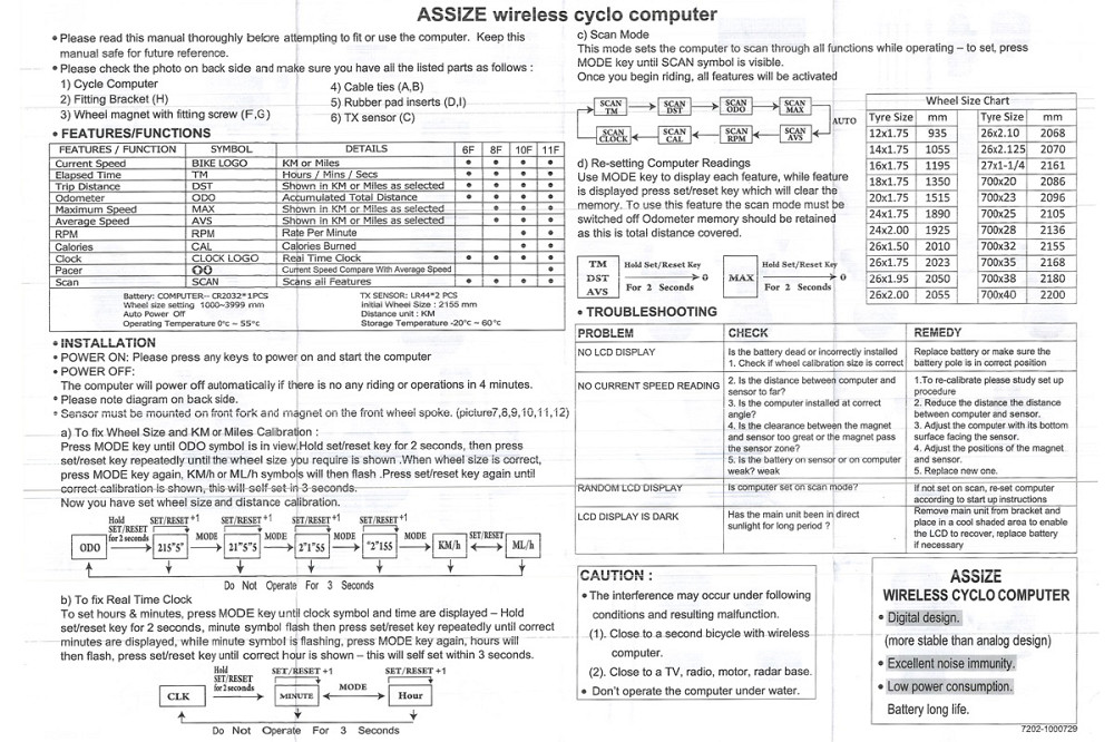 Велокомп'ютер 11-функцій, бездротовий, чорний AS-4000 (без батарейок) Київ - фото 4