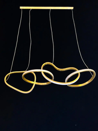 Светодиодная люстра 4 Кольца PJ857 (100см) Золотистая Винница