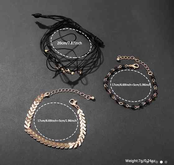 Подарунковий набір для жінок 1 наручний годинник з 3 браслетами чорний Київ