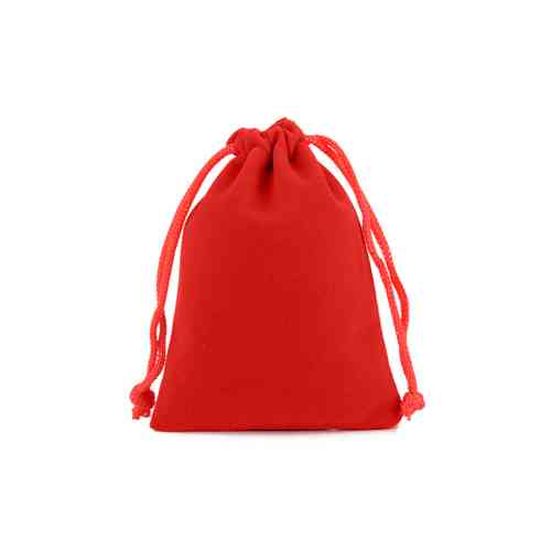 Мішечок подарунковий з оксамиту 5x7см 50шт на затяжках, червоний Вінниця