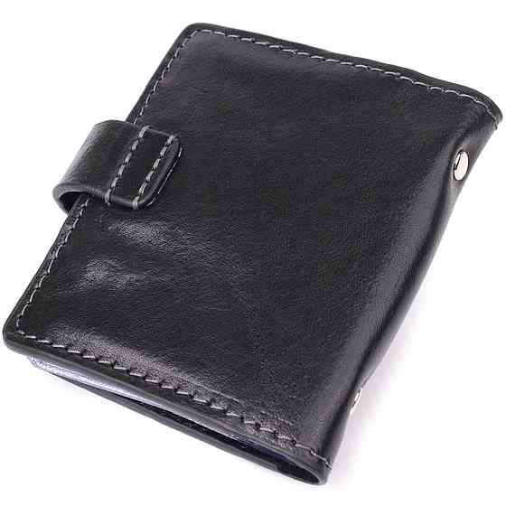 Візитниця унісекс з натуральної гладкої шкіри GRANDE PELLE 22941 Чорна Київ