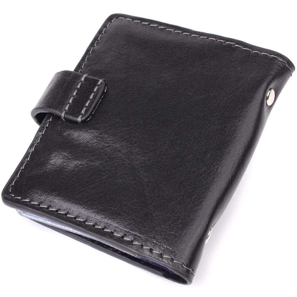 Візитниця унісекс з натуральної гладкої шкіри GRANDE PELLE 22941 Чорна Київ - фото 2