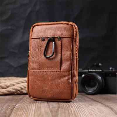 Сумка Vintage На пояс на два відділення з натуральної шкіри Руда (22737) Вінниця