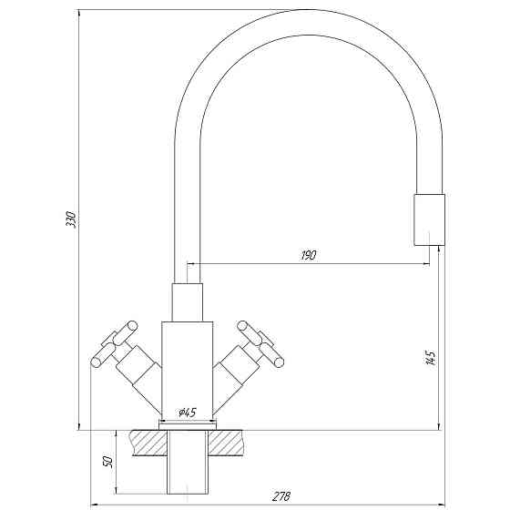Смеситель для кухни Globus Lux DUKAT SD4-203SB (000023001) Киев