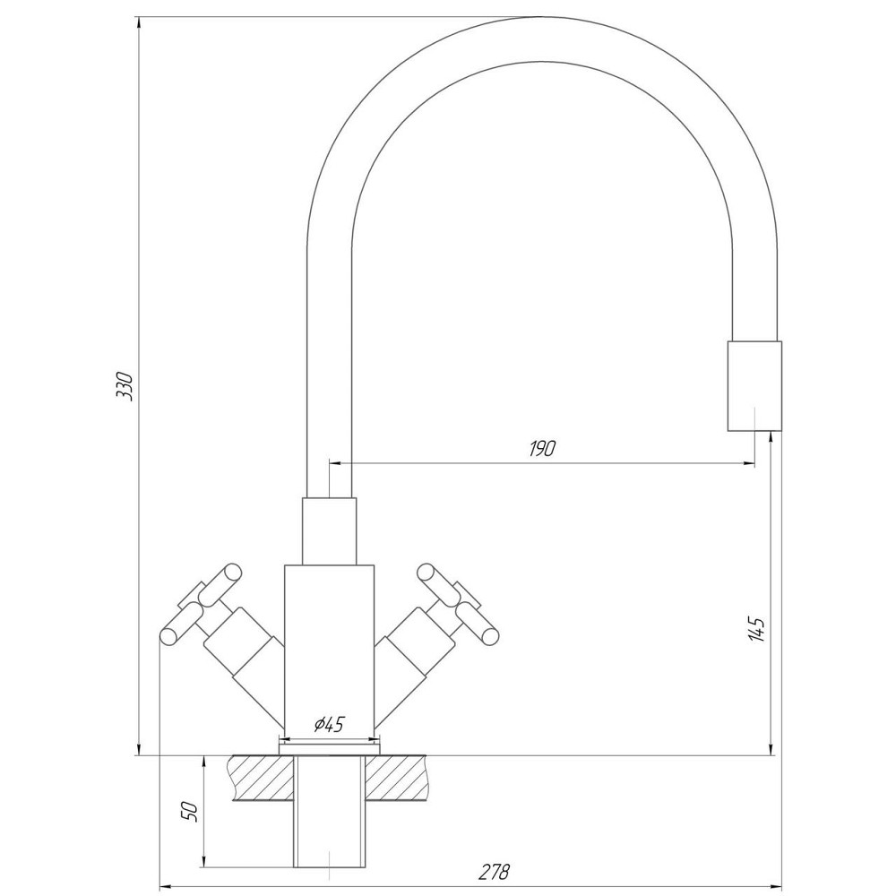 Смеситель для кухни Globus Lux DUKAT SD4-203SB (000023001) Киев - изображение 5