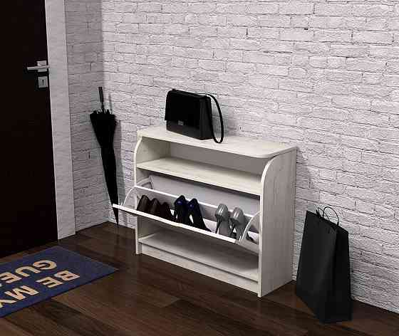Тумба для обуви №3, Дуб Крафт Білий, 800/250/650 Львов