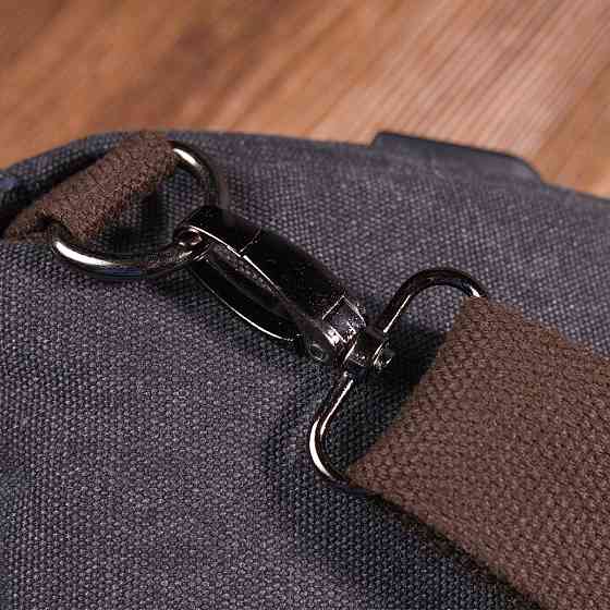 Мужская сумка через плечо с USB кабелем текстильная Черная (Vintage) Киев