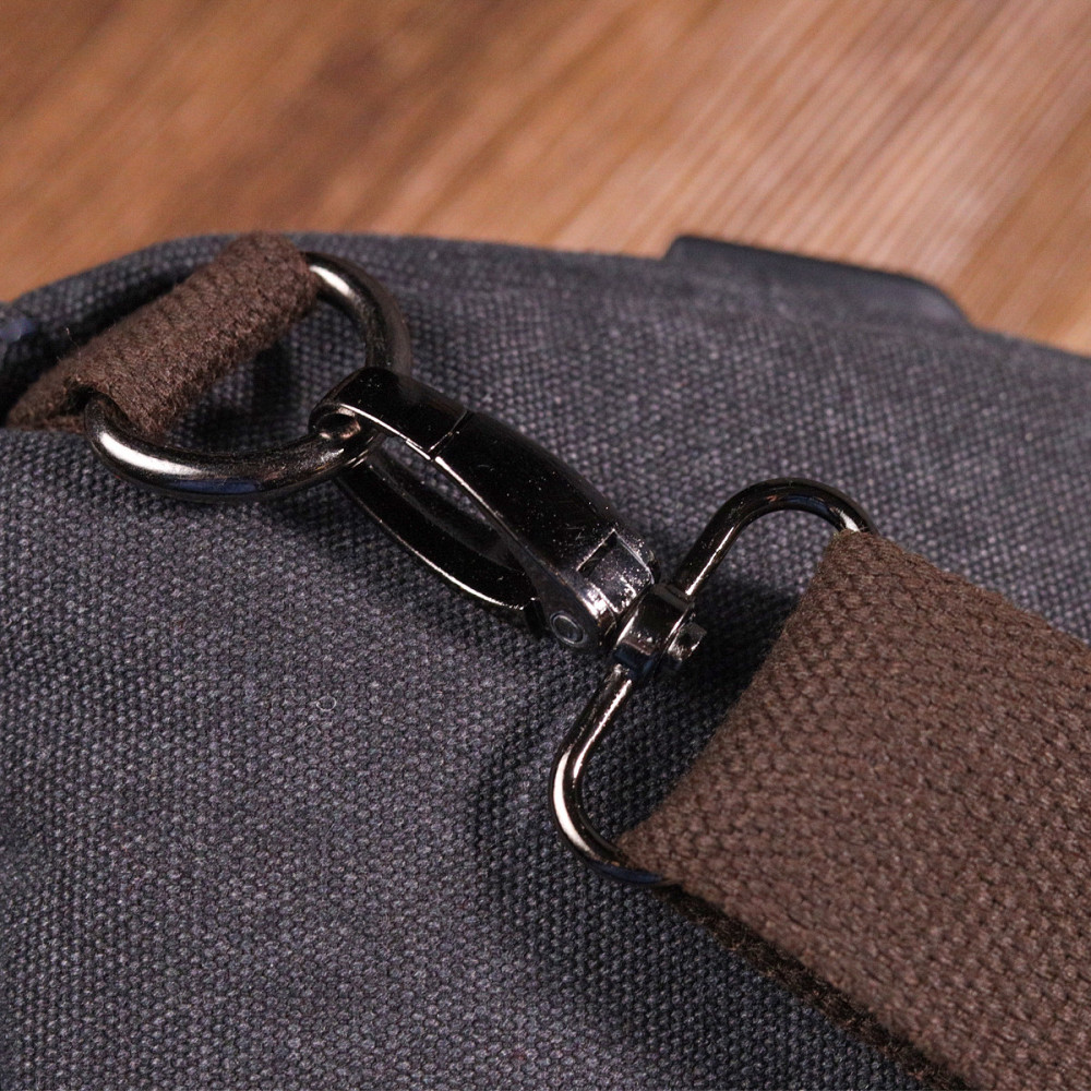 Мужская сумка через плечо с USB кабелем текстильная Черная (Vintage) Киев - изображение 4