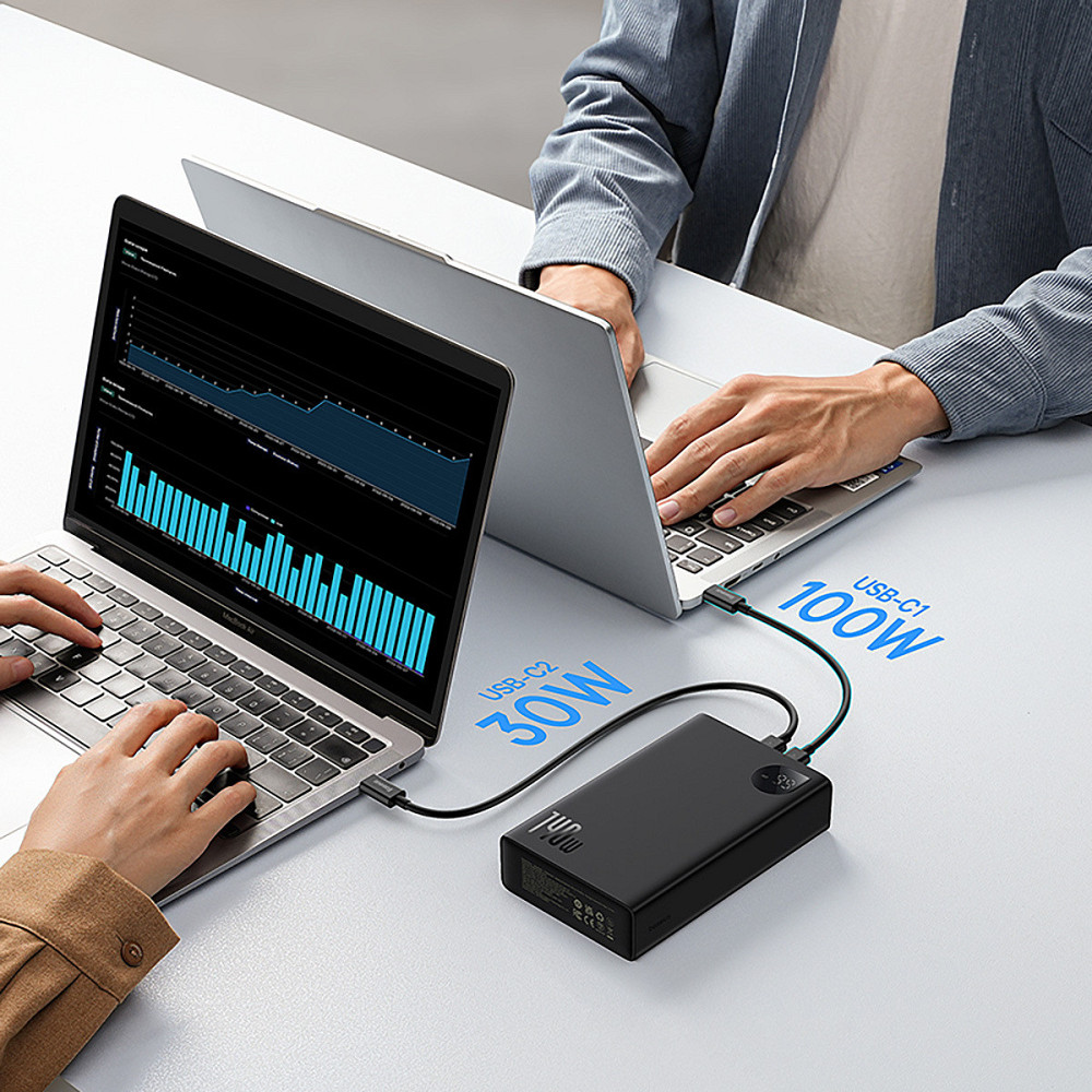 Зовнішній акумулятор Baseus Adaman  Digital Display Fast Charge Power Bank 24000mAh 140W Cluster Black Київ - фото 8