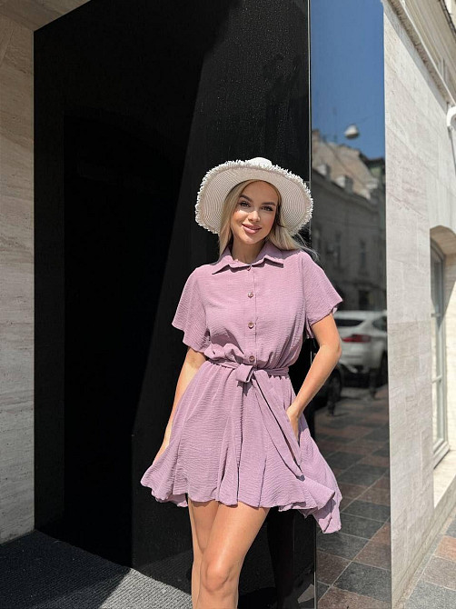 Женский легкий романтический комбинезон американский креп жатка Фрезовый, 50/52 Одесса - изображение 2