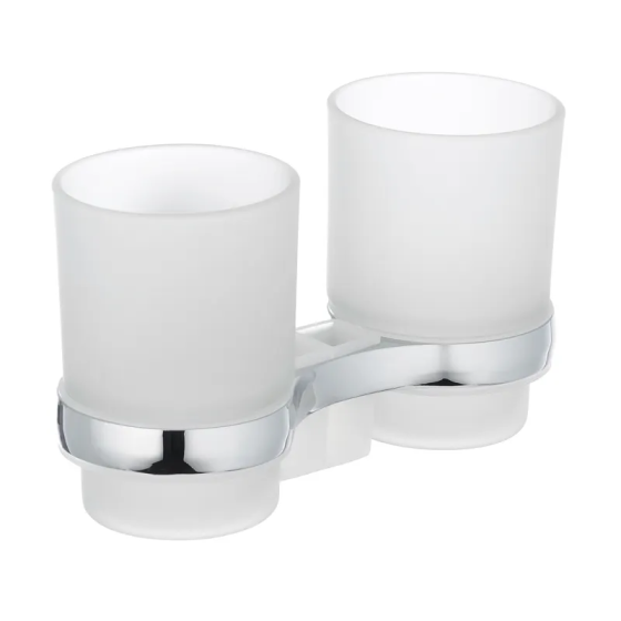 Настенный держатель для щеток с двумя стаканами Zerix LR3308 (LL1439) Харьков