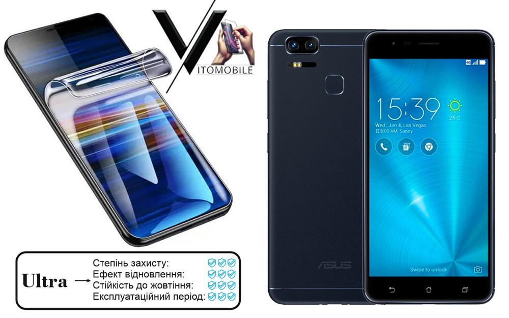 Поліуретанова плівка Ultra для Asus ZenFone 3 Zoom ZE553KL – мінімальна товщина, максимальний захист! Київ - фото 1