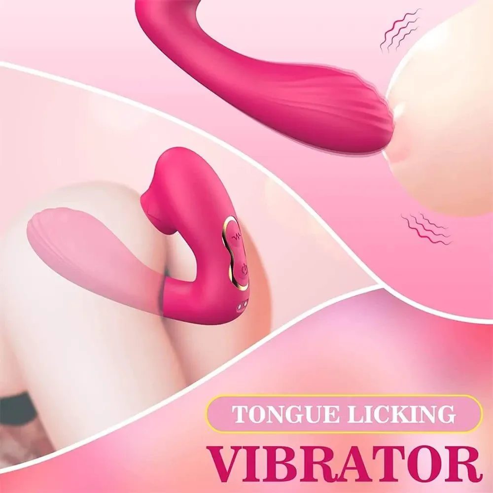 Преміальний вакуумний вібратор 2-в-1 Hera для клітора та точки G з ефектом лизання, водонепроникний, 5 режимів, рожевий Київ - фото 10