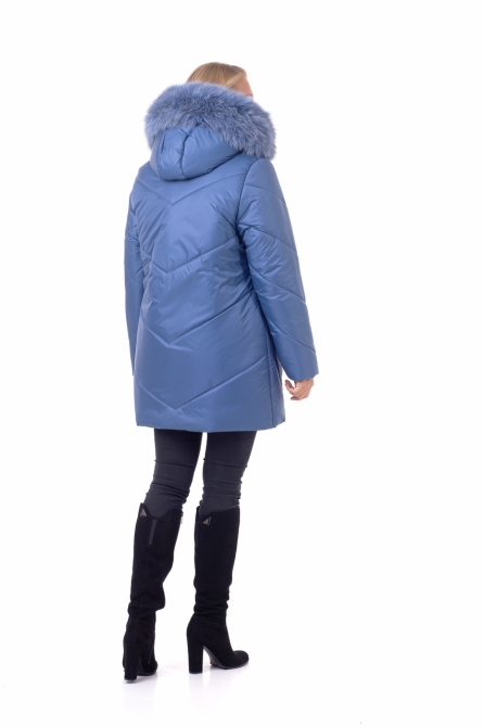 Зимова жіноча куртка з хутром батал джинс Київ - фото 2