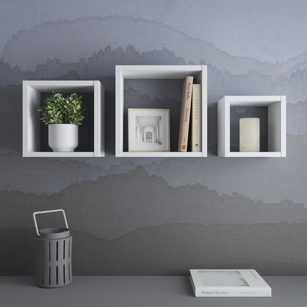 Полки на стену VAYS, комплект квадратных навесных полок из 3шт M-38 Львов - изображение 1