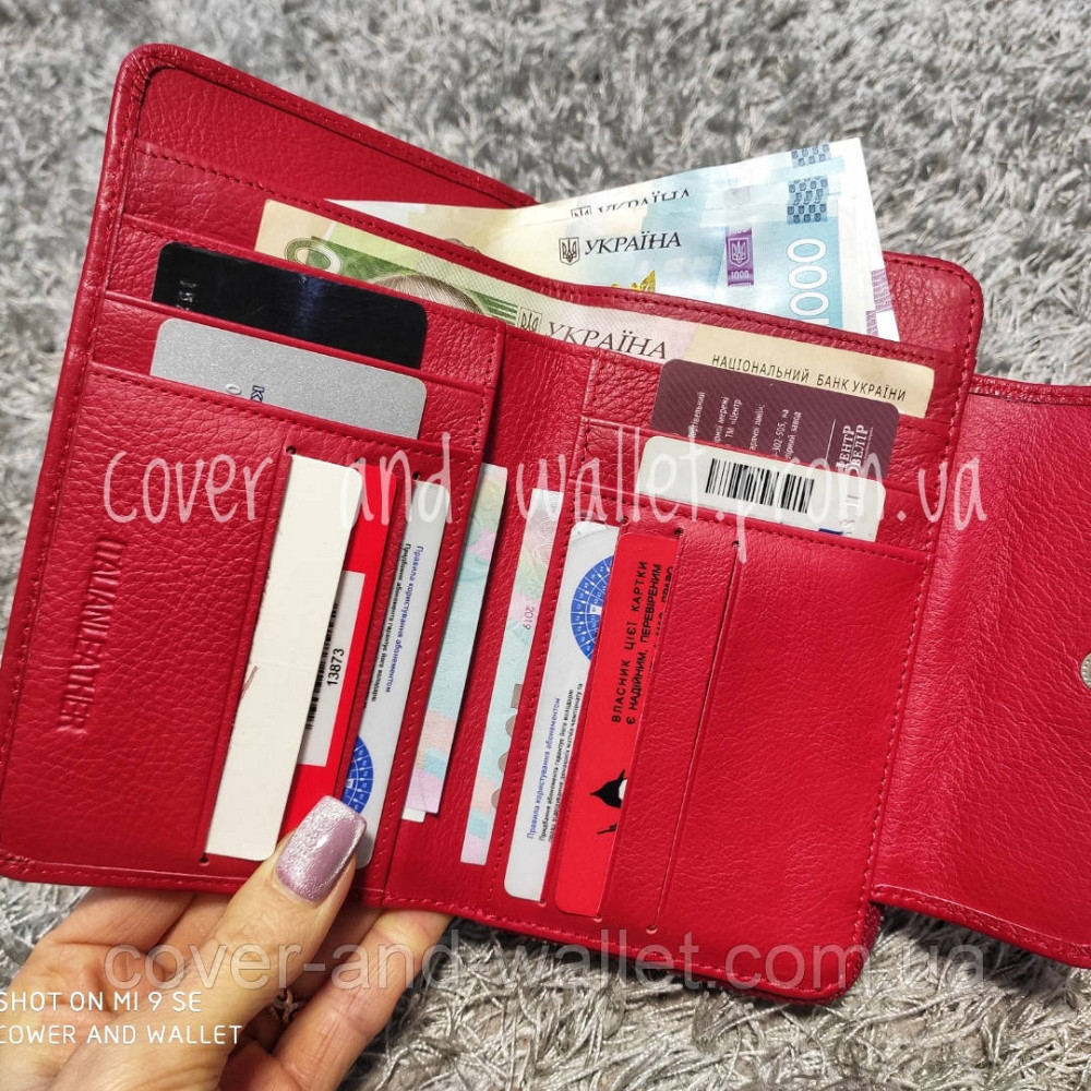 Женский красный кожаный кошелек клатч на молнии среднего размера ST Leather Киев - изображение 2